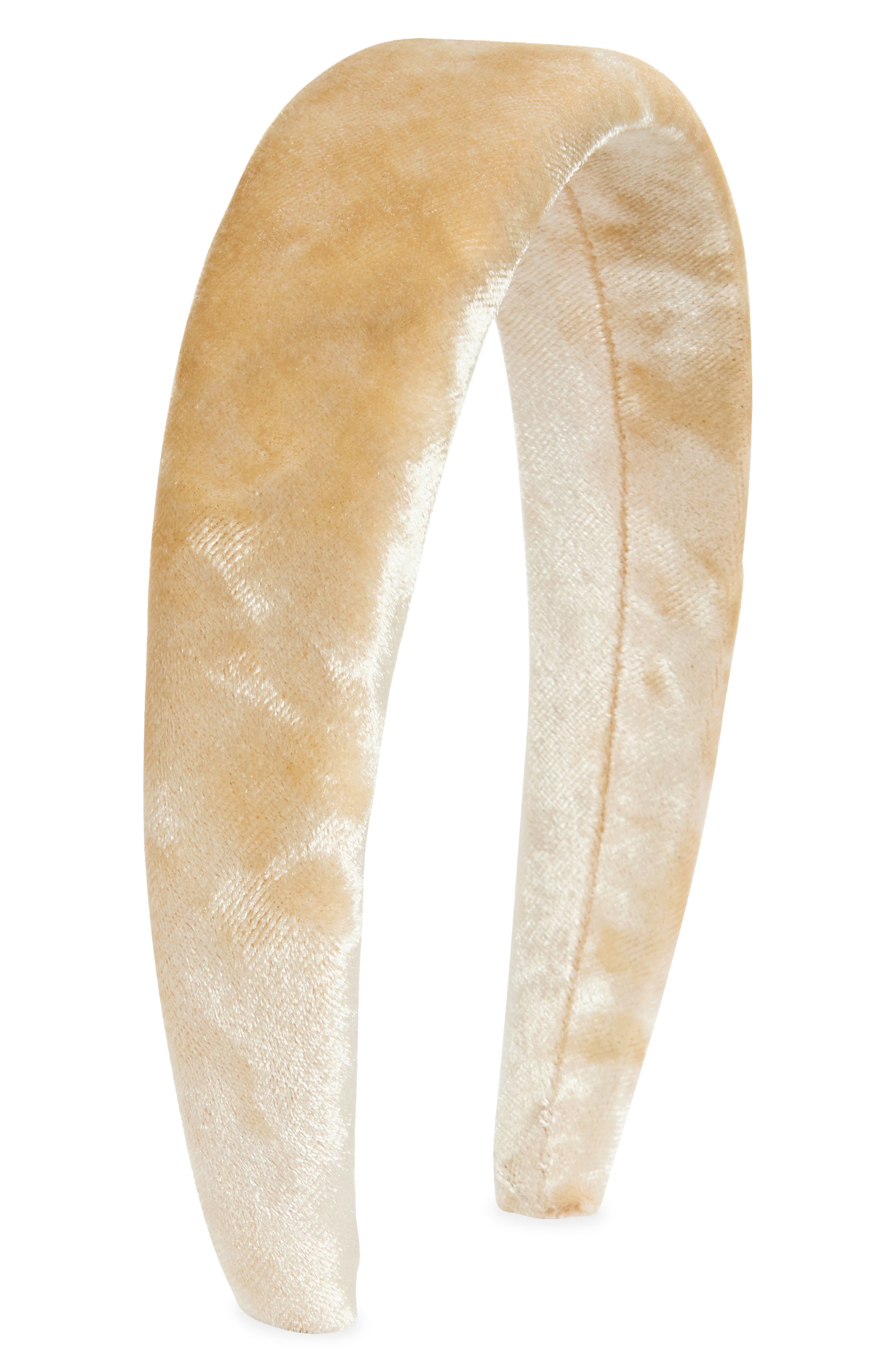 Tasha Padded Velvet Headband in Blush 