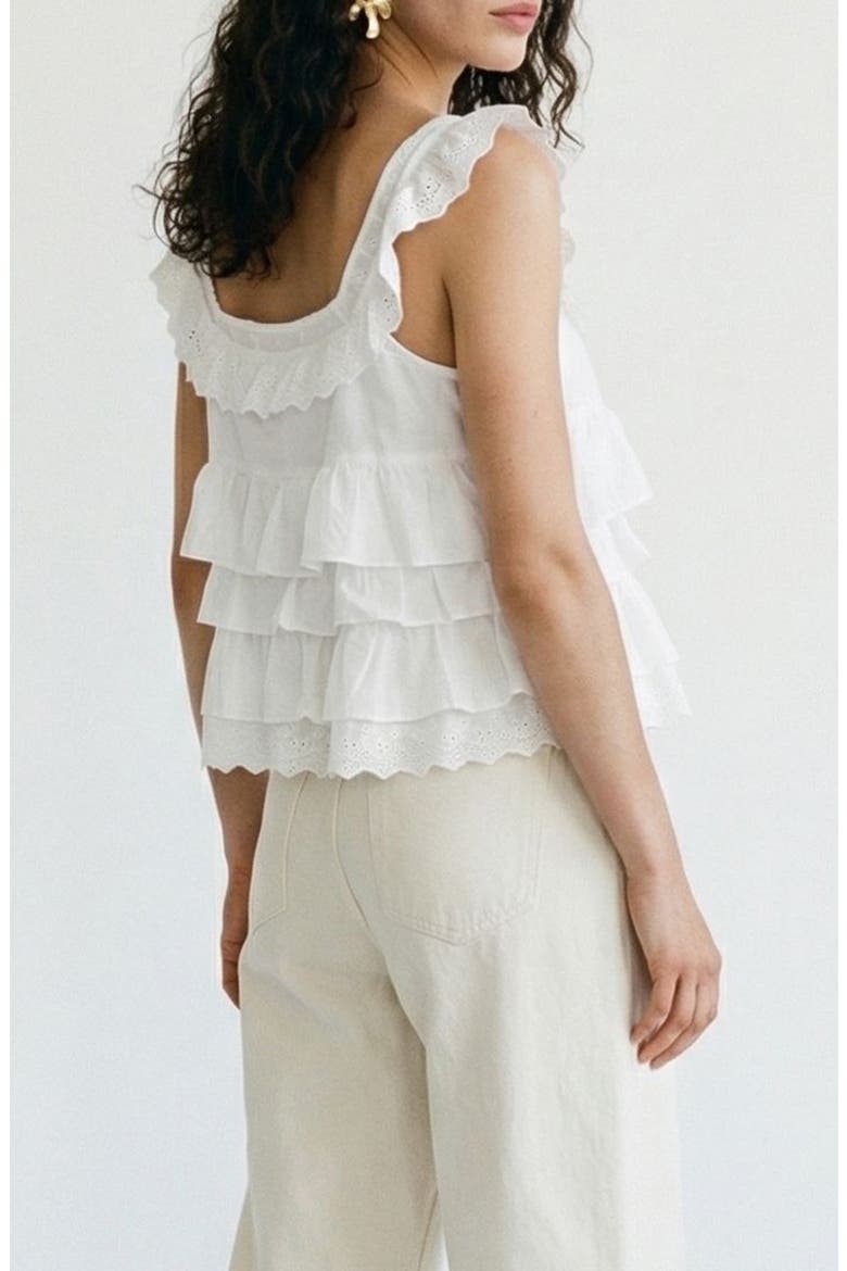 Sandy Sleeveless Layered Top, Alternate, color, SNOW WHITE