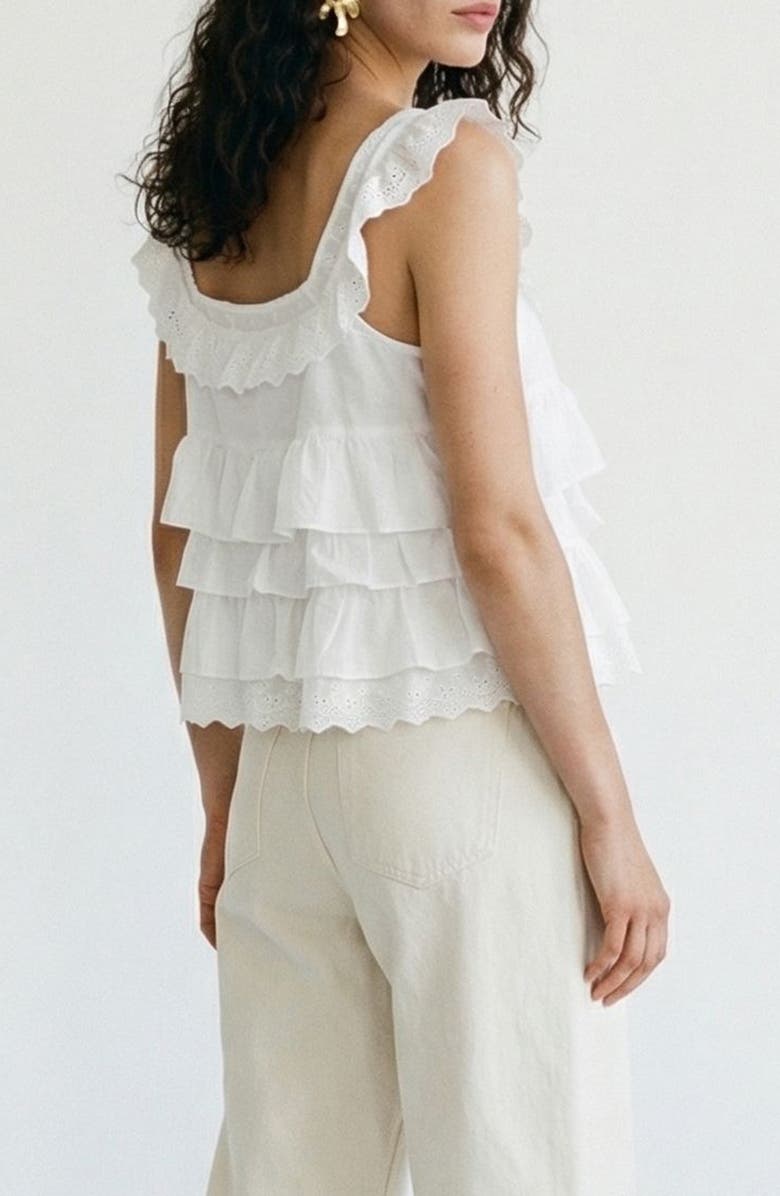 VERO MODA Sandy Sleeveless Layered Top, Alternate, color, Snow White