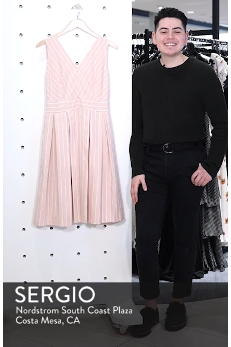 Samantha Slub Stripe Fit & Flare Dress video