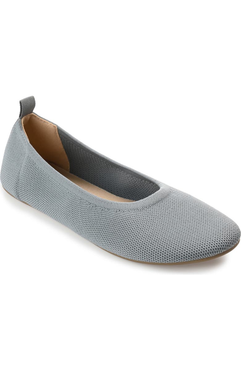 Journee Collection Jersie Knit Ballet Flat, Main, color, Grey