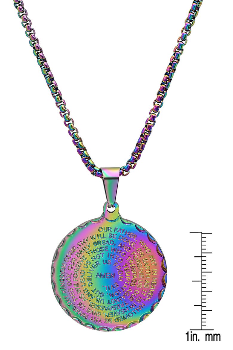 The Lord's Prayer Medallion Pendant Necklace, Alternate, color, MULTI
