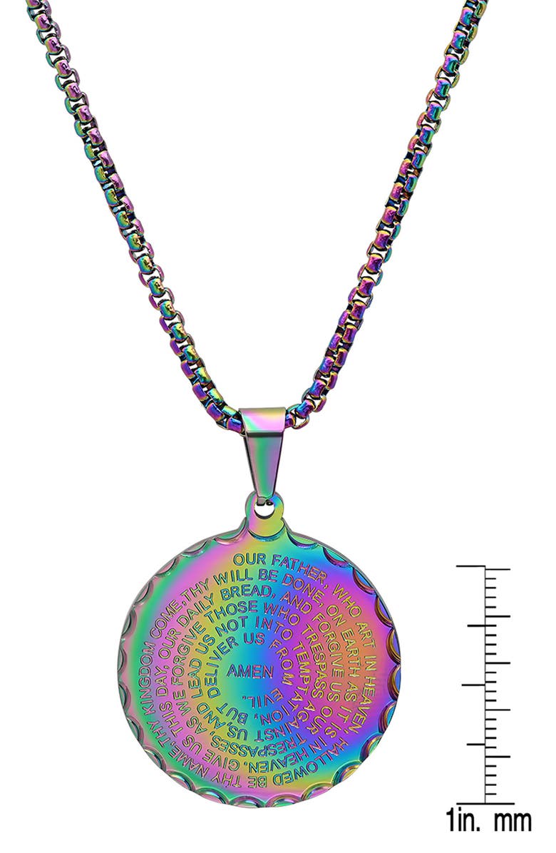 HMY JEWELRY The Lord's Prayer Medallion Pendant Necklace, Alternate, color, 
