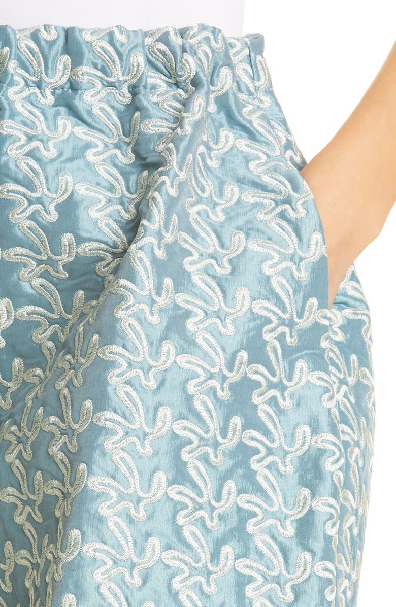 Kika Vargas Ela Quilted Star Silk Blend Taffeta Drawstring Shorts, Alternate, color, 