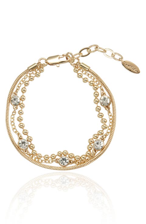 Crystal Mixed Chain Layered Bracelet