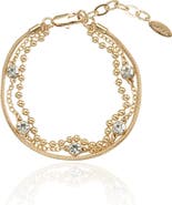 Ettika Crystal Mixed Chain Layered Bracelet