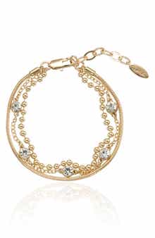 Ettika Crystal Mixed Chain Layered Bracelet
