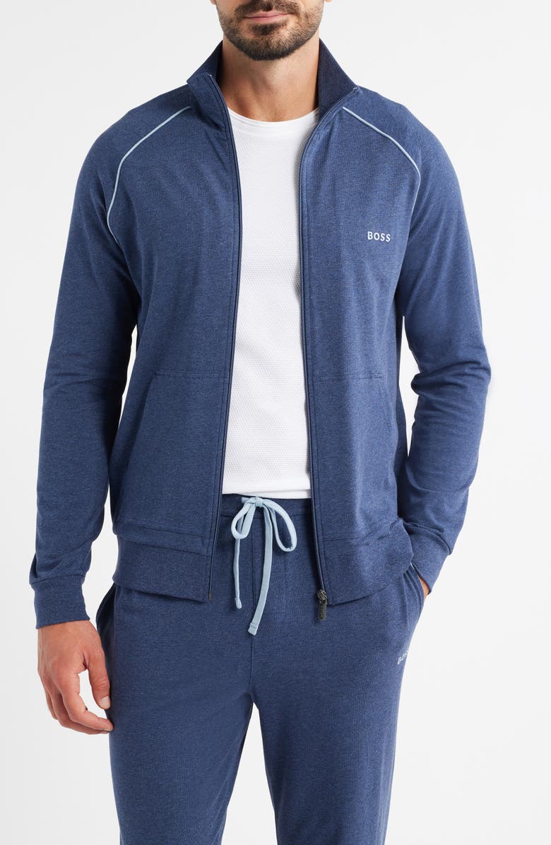 BOSS Mixmatch Z Knit Jacket, Main, color, Open Blue