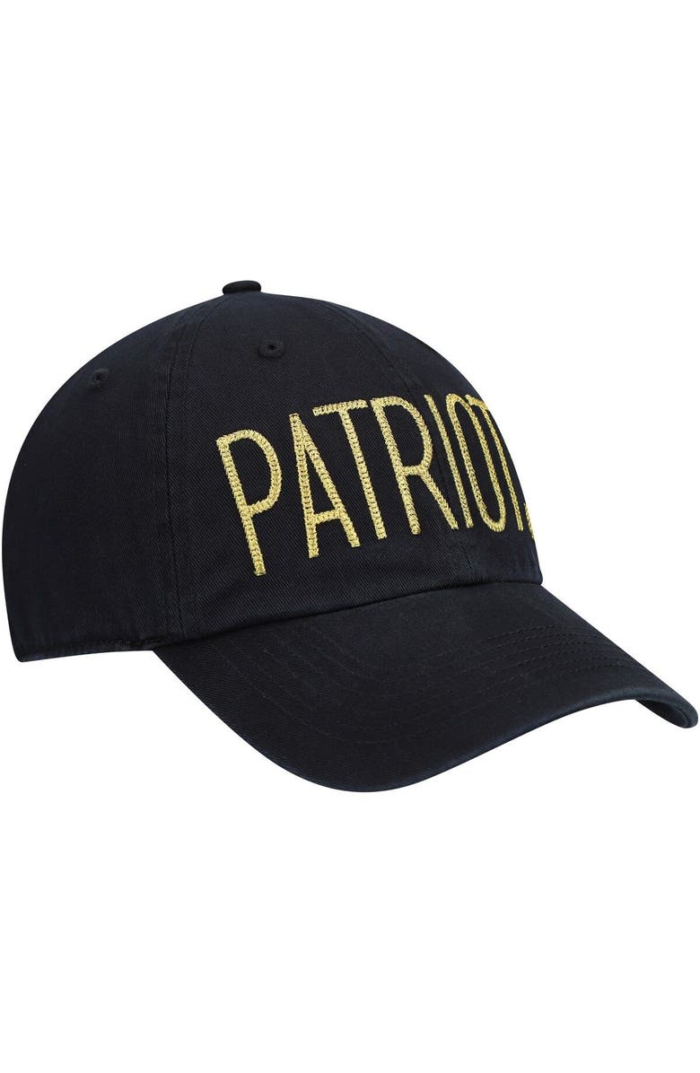 '47 Women's '47 Black New England Patriots Shimmer Text Clean Up Adjustable Hat, Alternate, color, 