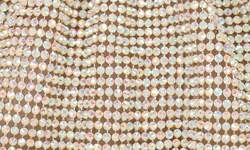 Jessica Mcclintock Nixie Crystal Mesh Clutch In Neutral