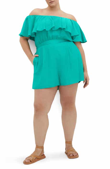 Serene Ruffl Off-the-Shoulder Romper