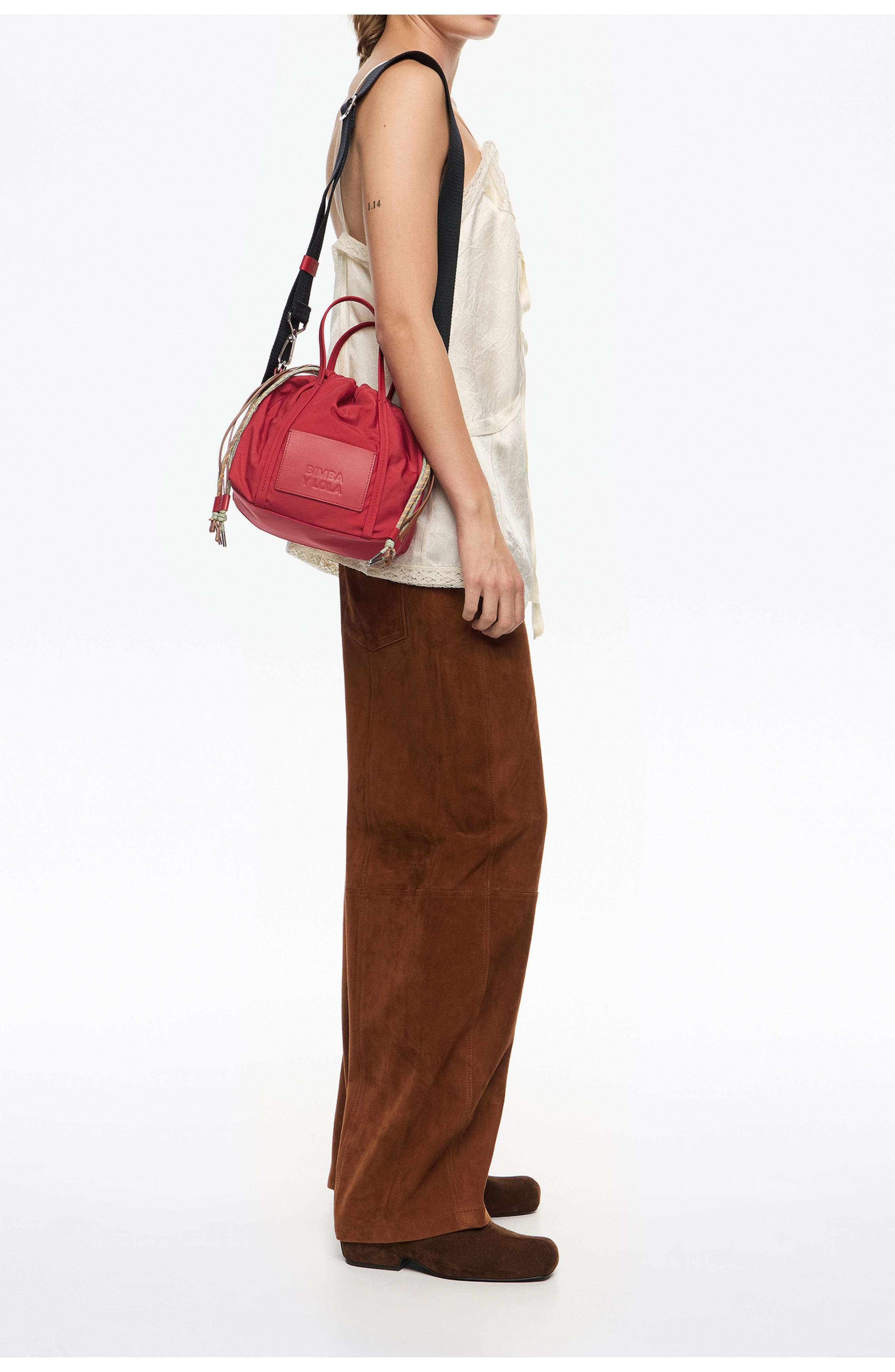 Small Nylon Crossbody Bag, Alternate, color, RED