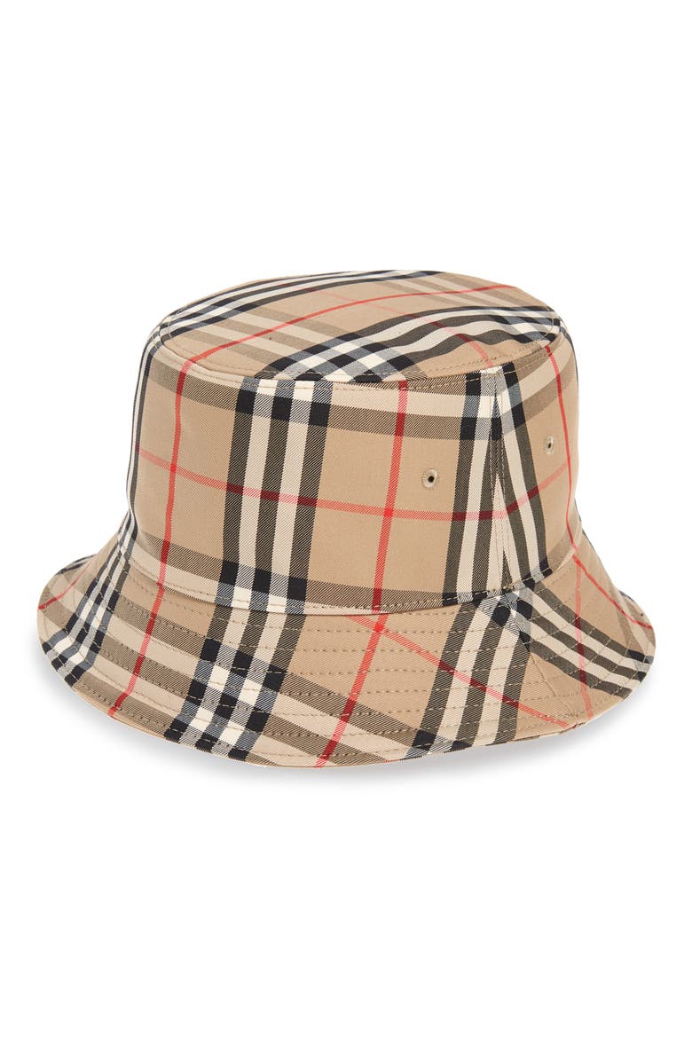 Heavy Check Bucket Hat, Main, color, ARCHIVE BEIGE