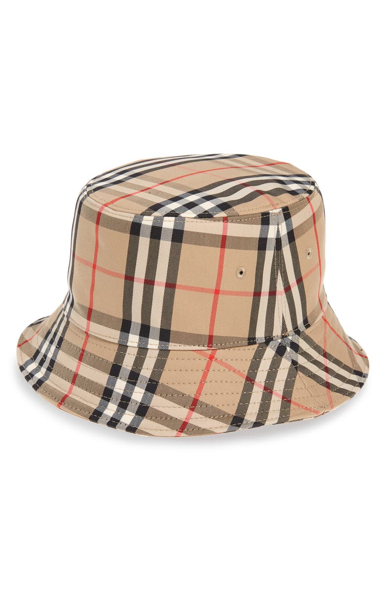 Burberry Heavy Check Bucket Hat, Main, color, 