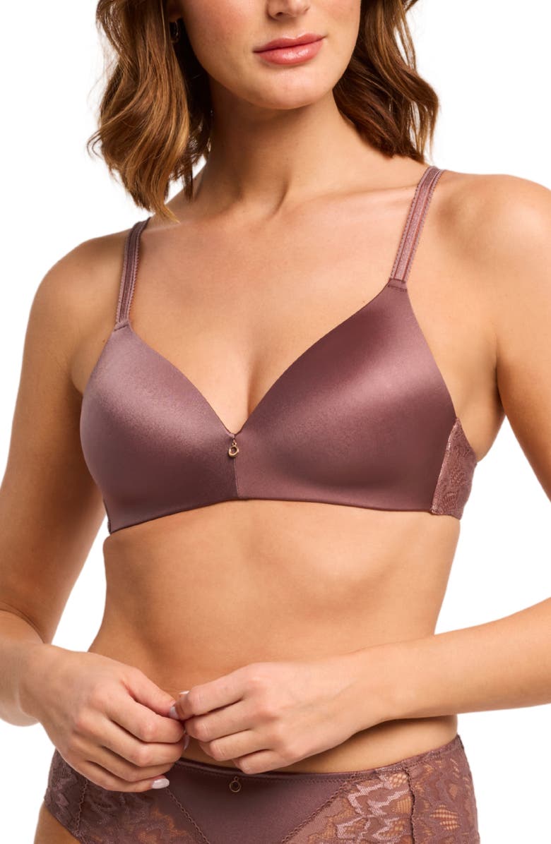Montelle Intimates Metallic Wireless T-Shirt Bra, Alternate, color, Woodrose