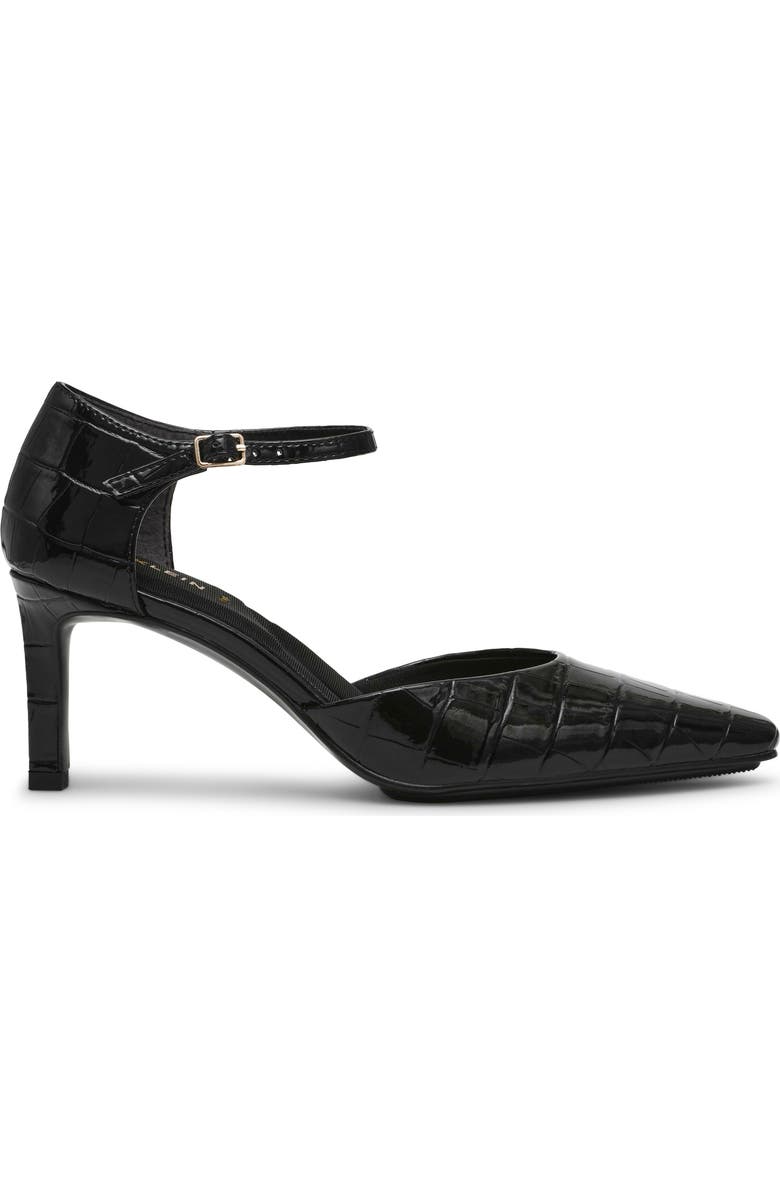 Anne Klein Rosalind Croc Embossed Ankle Strap Sandal, Alternate, color,