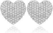 GUESS Crystal Heart Stud Earrings