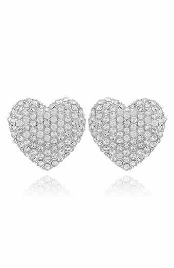 Crystal Heart Stud Earrings