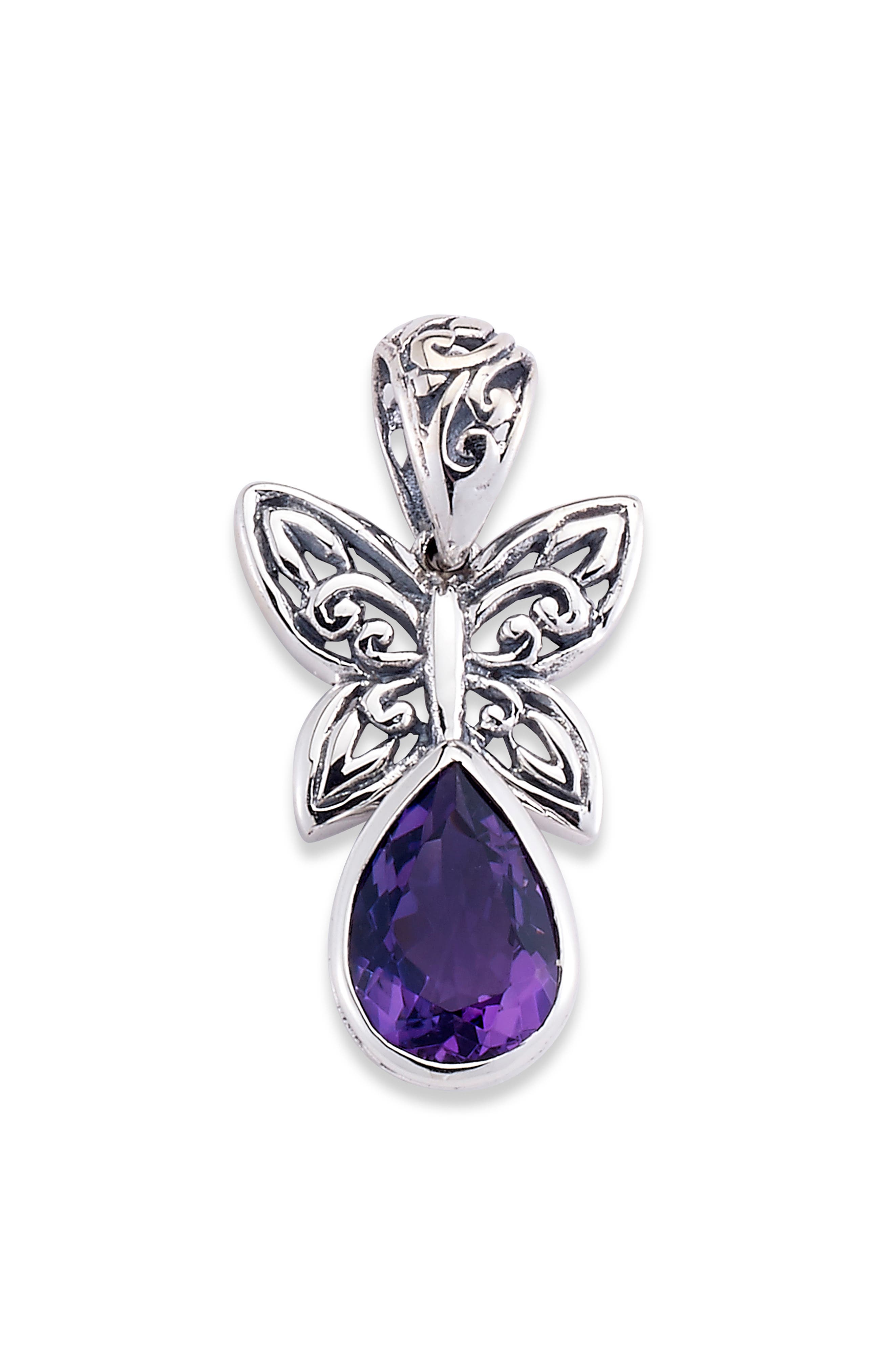 SAMUEL B. Amethyst Butterfly Pendant