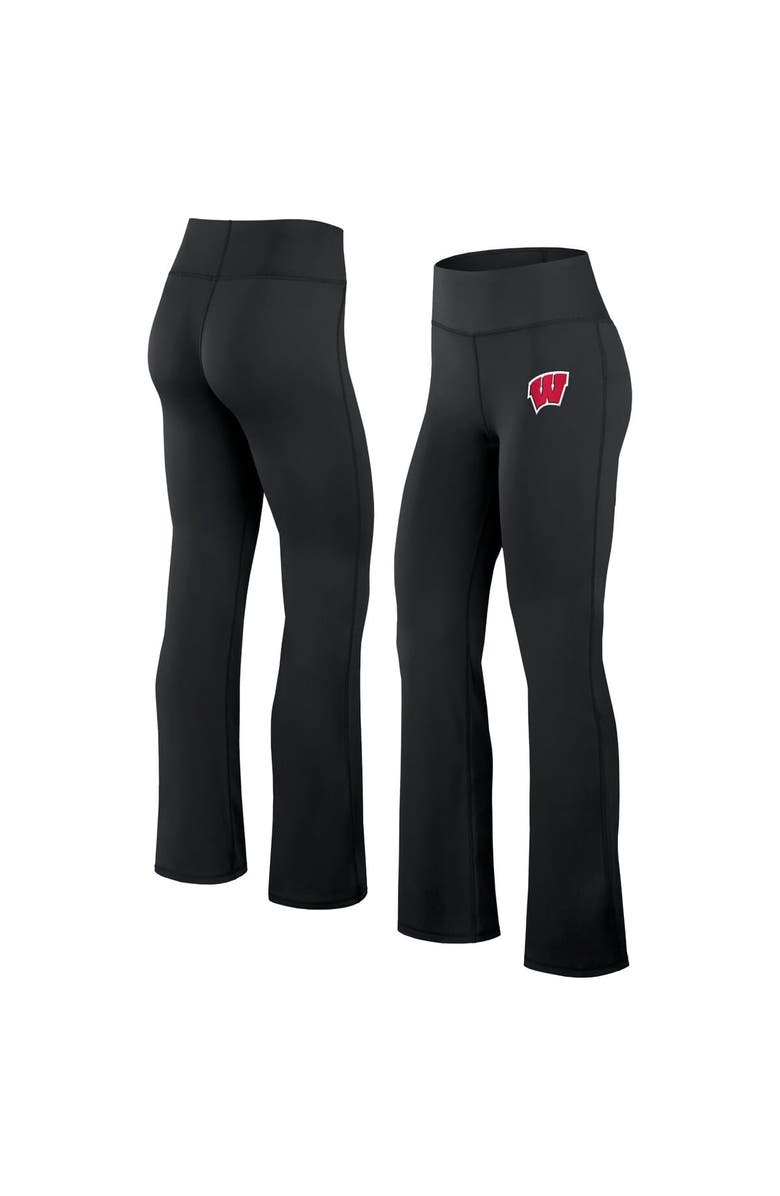 FANATICS Women's Fanatics Black Wisconsin Badgers Training Camp Maxed Out Flare Leggings, Main, color, 