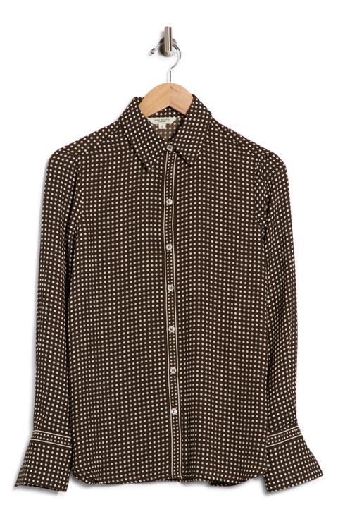 Printed Long Sleeve Button-Up Shirt