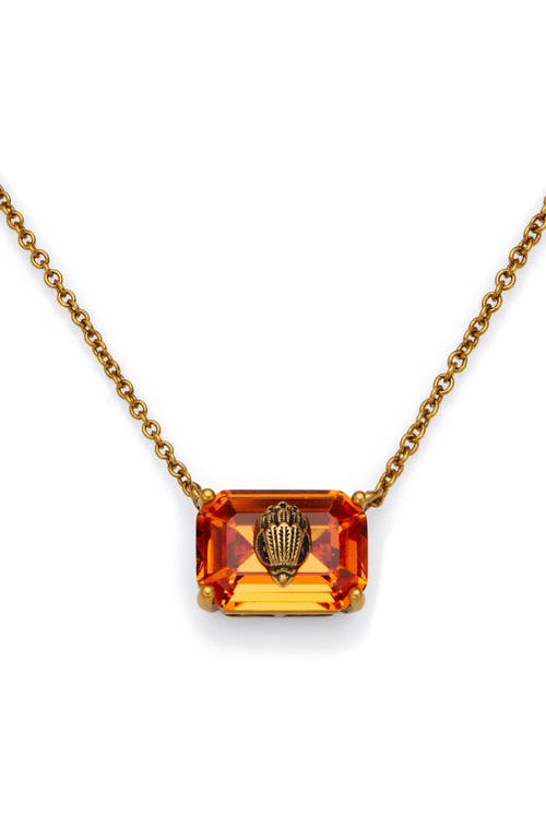 Kurt Geiger London Emerald Cut Crystal Pendant Necklace In Gold