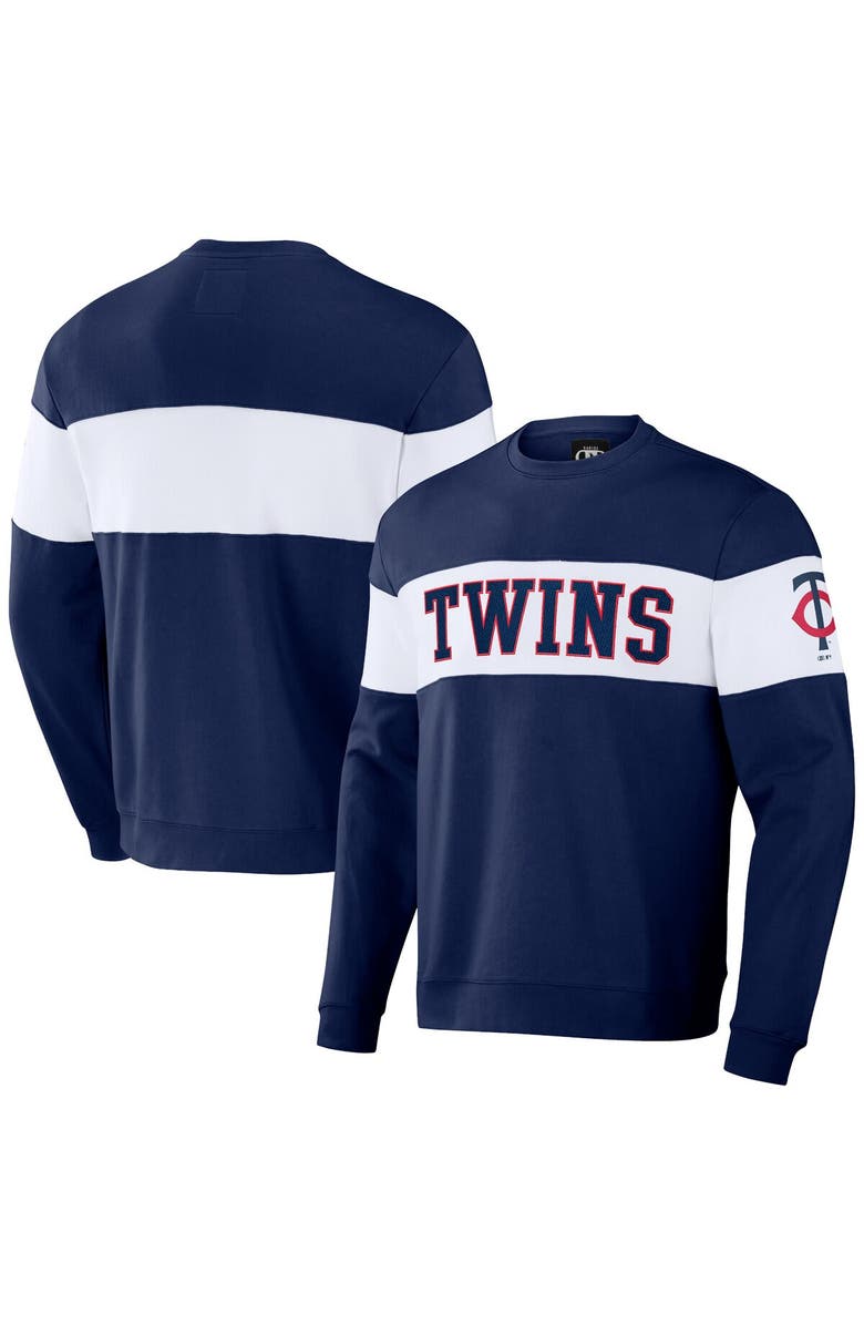 Darius Rucker Collection by Fanatics Men's Darius Rucker Collection by Fanatics Navy Minnesota Twins Stripe Pullover Sweatshirt, Main, color, Navy