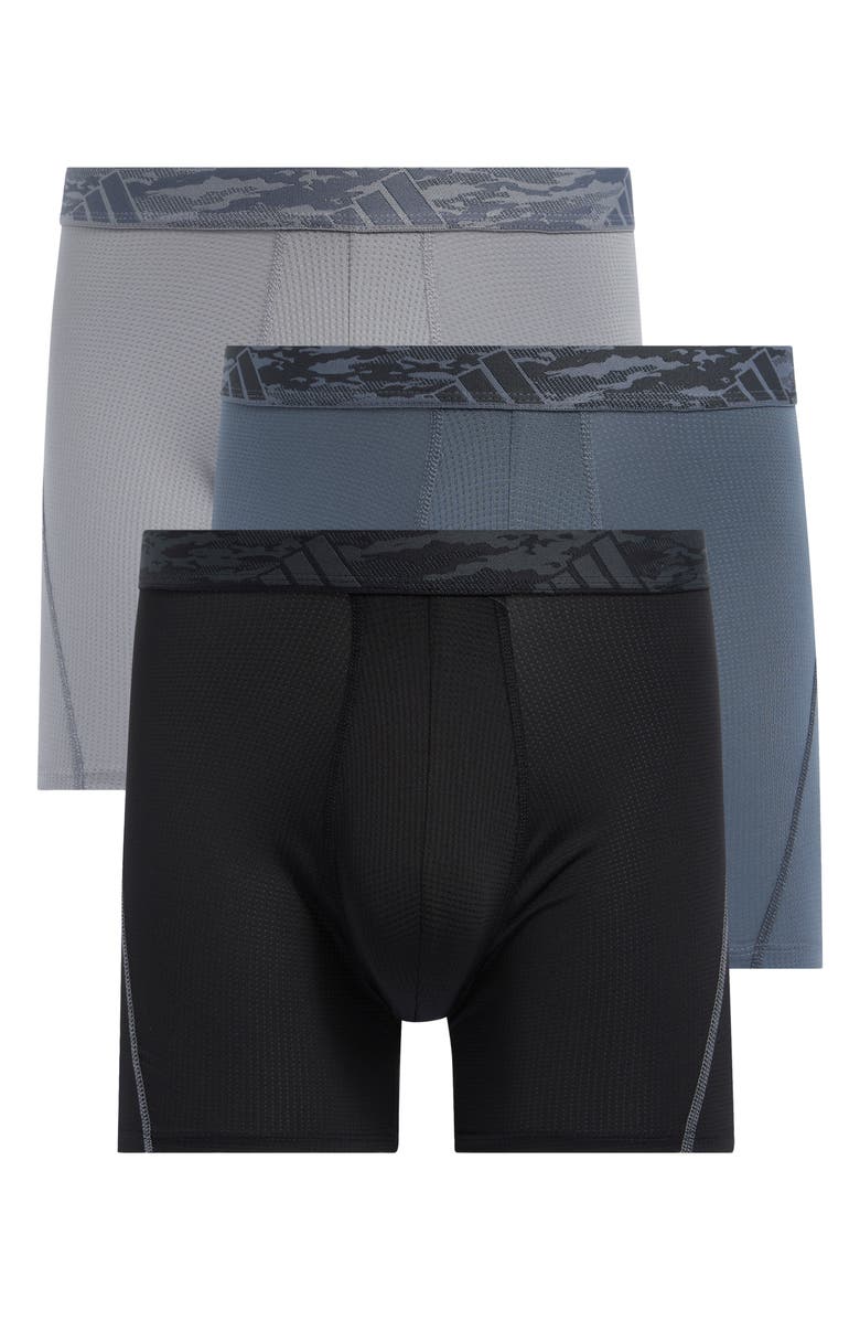adidas All Day Mesh 3-Pack Boxer Briefs, Main, color, Black/ Onix Grey/ Grey