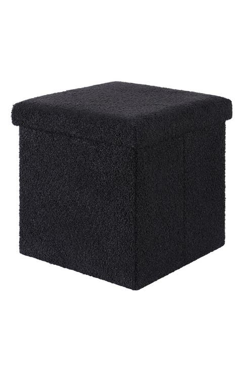 Small Cube Teddy Stash Pouf