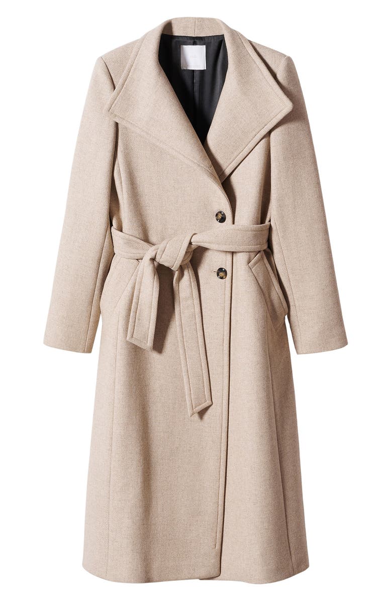 MANGO Longline Wool Blend Coat, Alternate, color, 