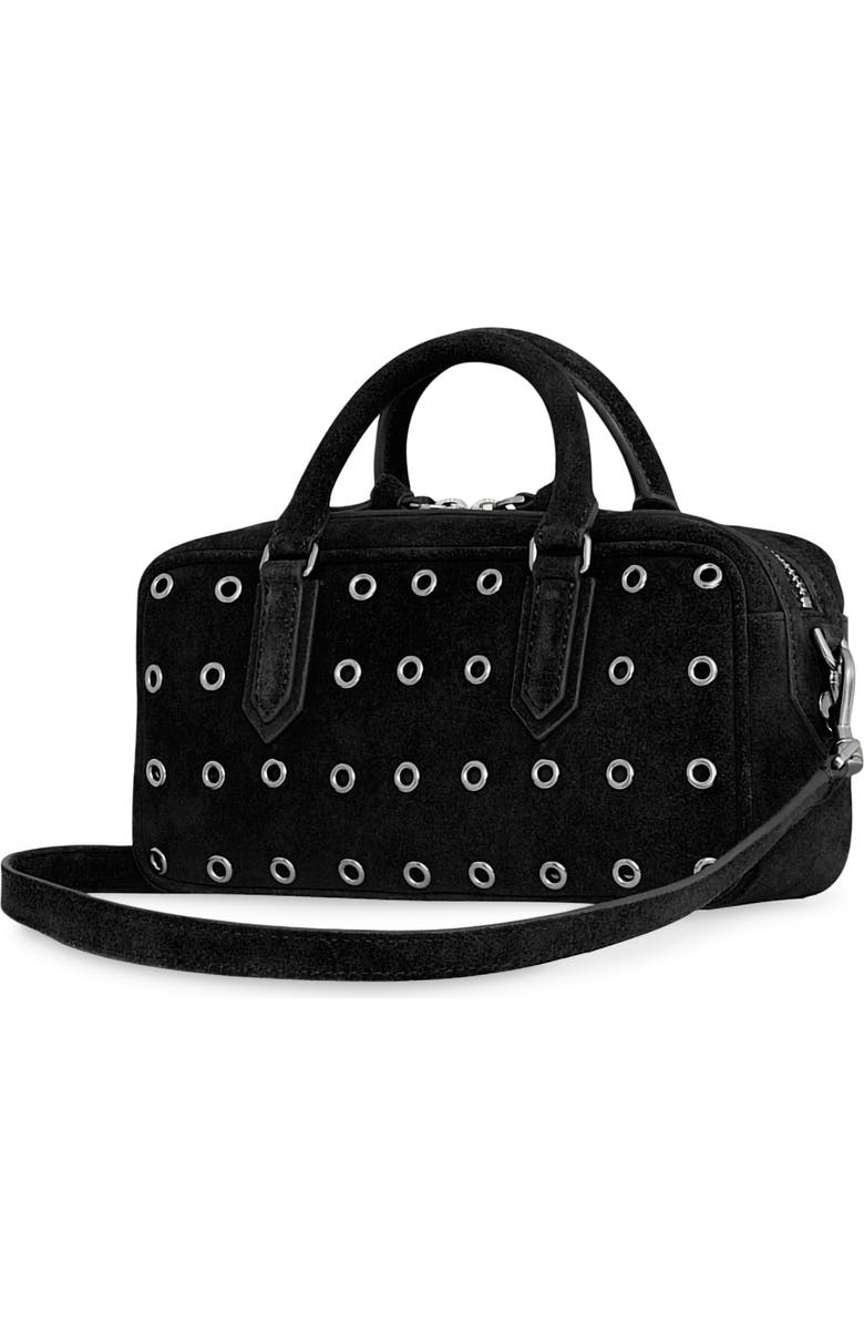 Rebecca Minkoff Industry Grommet Leather Bowler Bag, Alternate, color, Black