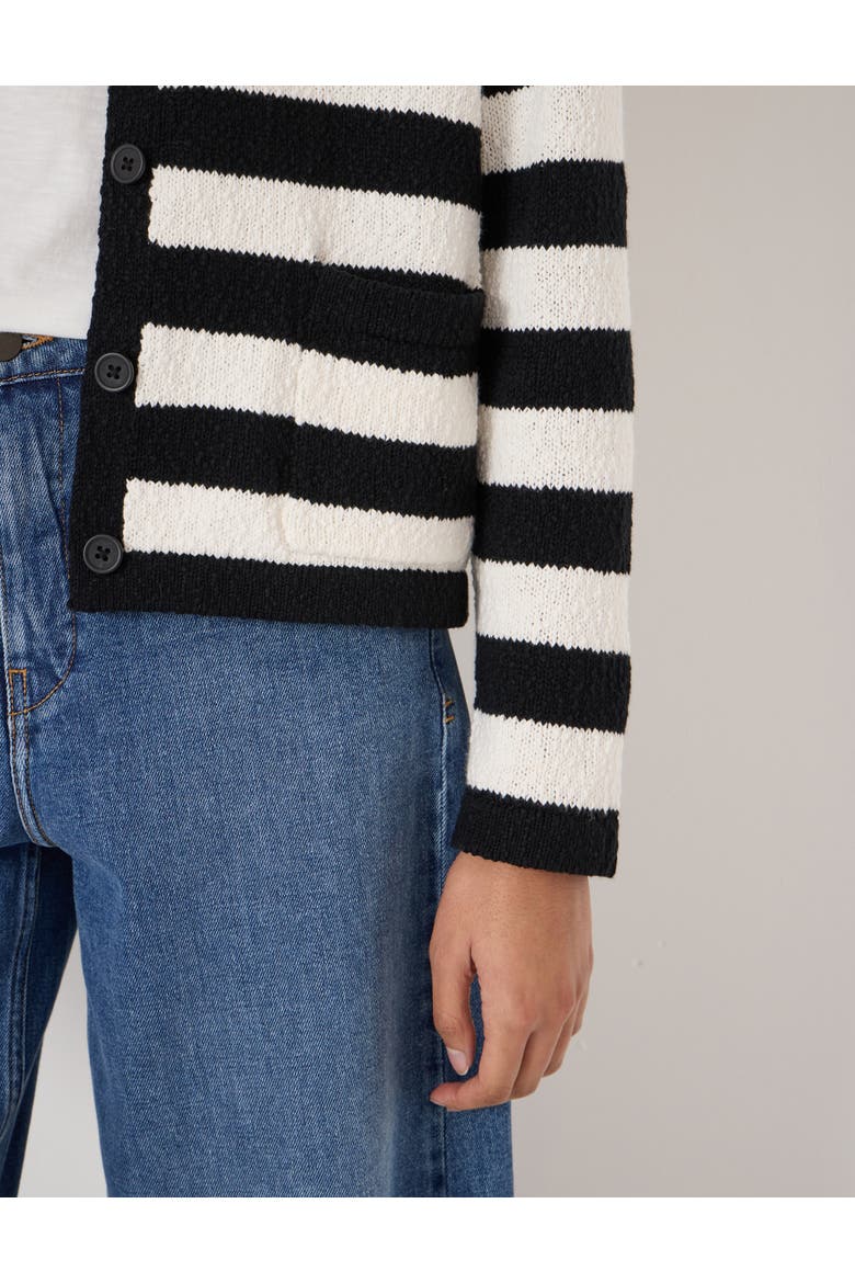 Tess Textured Cotton Blend Cardigan, Alternate, color, Black