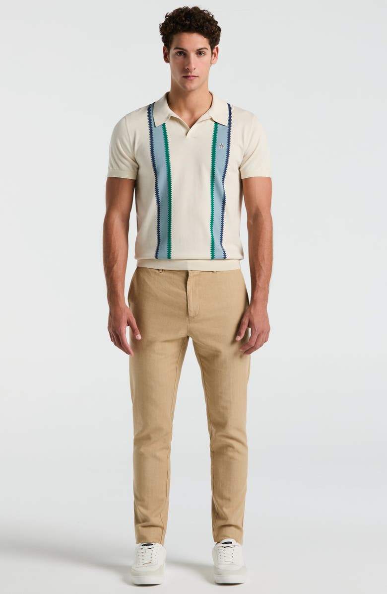 Original Penguin Vertical Stripe Cotton Polo, Alternate, color, Birch