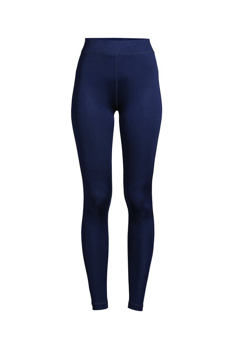 Silk Interlock Long Underwear Leggings Pants, Alternate, color, Deep Sea Navy