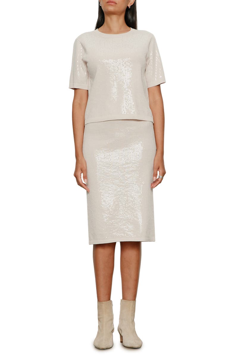 Sanctuary Sparkle Sequin Pencil Skirt, Alternate, color, Mother Of Pearl