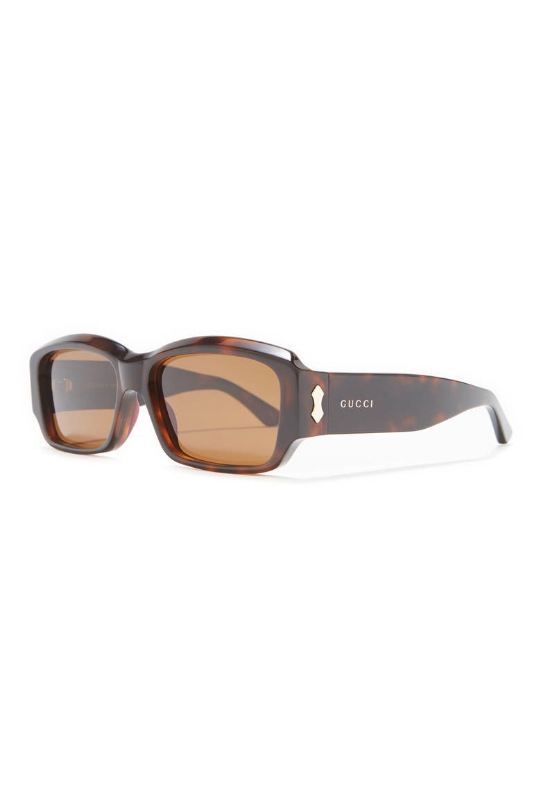 58mm Rectangle Sunglasses, Alternate, color, HAVANA
