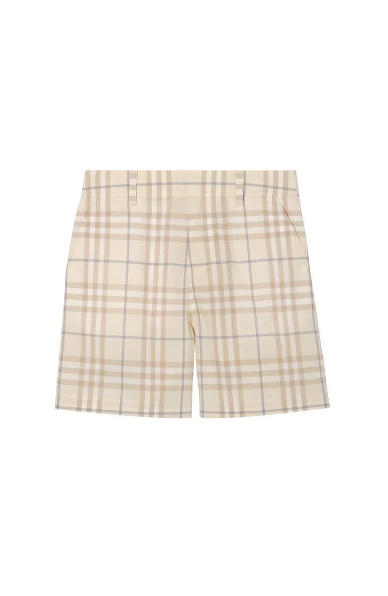 Burberry Check Cotton Shorts, Main, color, Sesame Beige