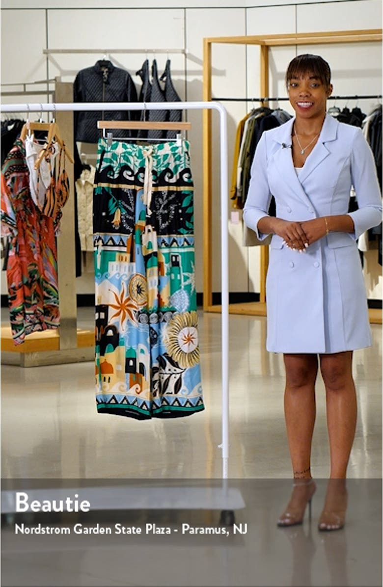 Print Wide Leg Cover-Up Pants, sales video thumbnail