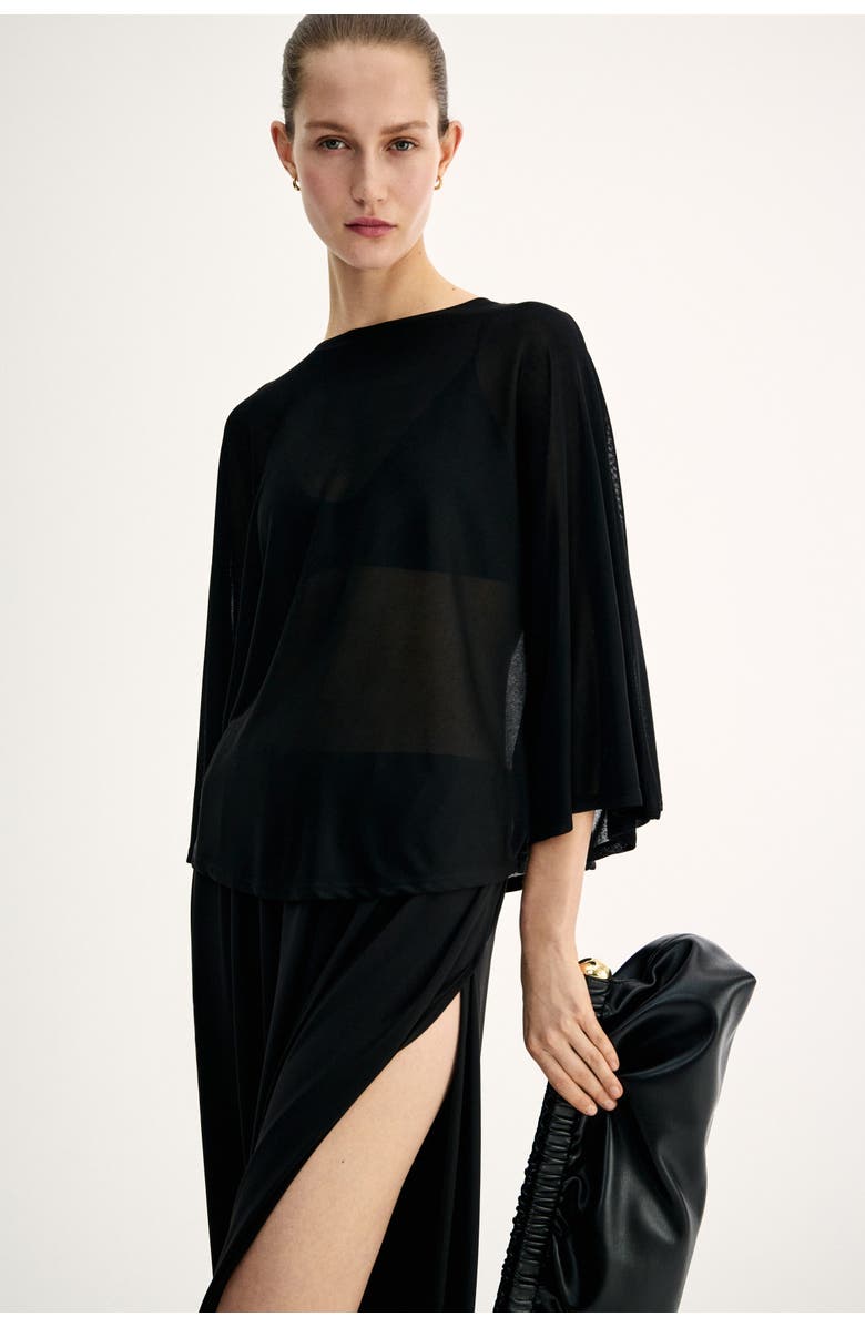 H&M Batwing-sleeved Jersey Top, Alternate, color, Black