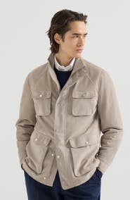 Brunello Cucinelli Suede unlined safari jacket