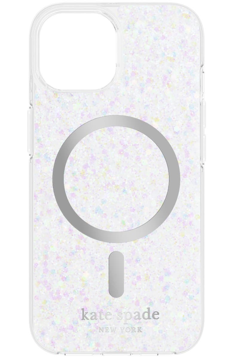 Kate Spade New York Chunky Glitter Protective Hardshell MagSafe Case for Apple iPhone 15 / iPhone 14 / iPhone 13, Main, color, Multi-Color
