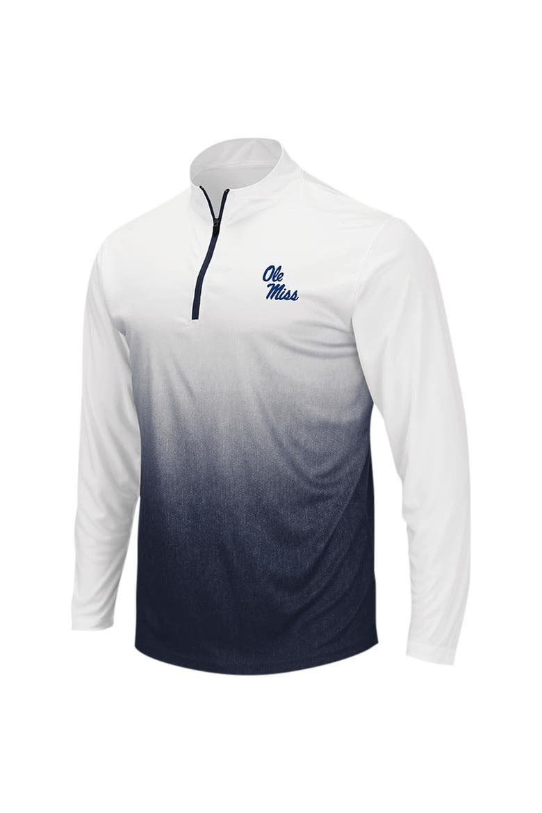 Men's Colosseum White/Black Ole Miss Rebels Magic Ombre Long Sleeve Quarter-Zip Top, Alternate, color, White
