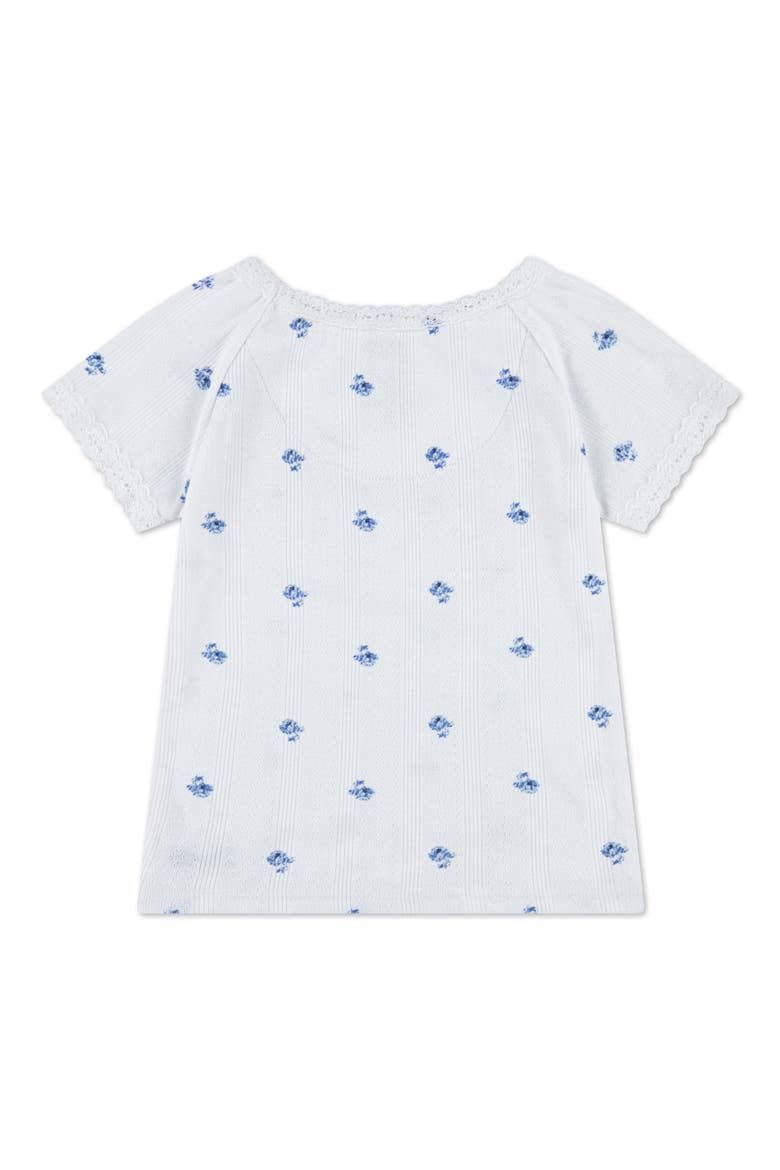 Kids' Ditsy Print Top, Alternate, color, BRIGHT WHITE
