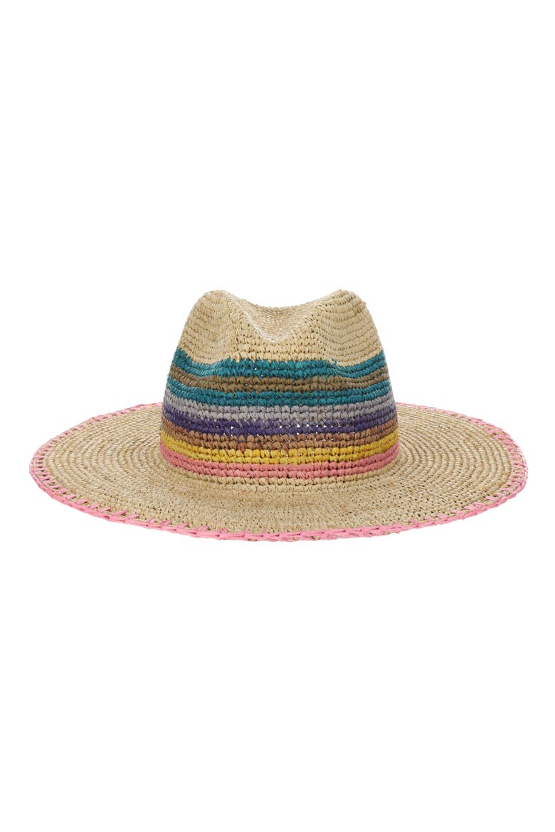 Brenta Multicolor Raffia Hat, Main, color, NATURAL
