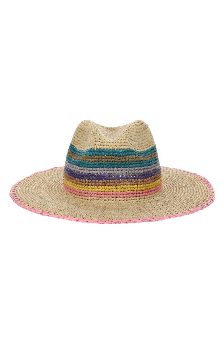 Scala Brenta Multicolor Raffia Hat, Main, color,