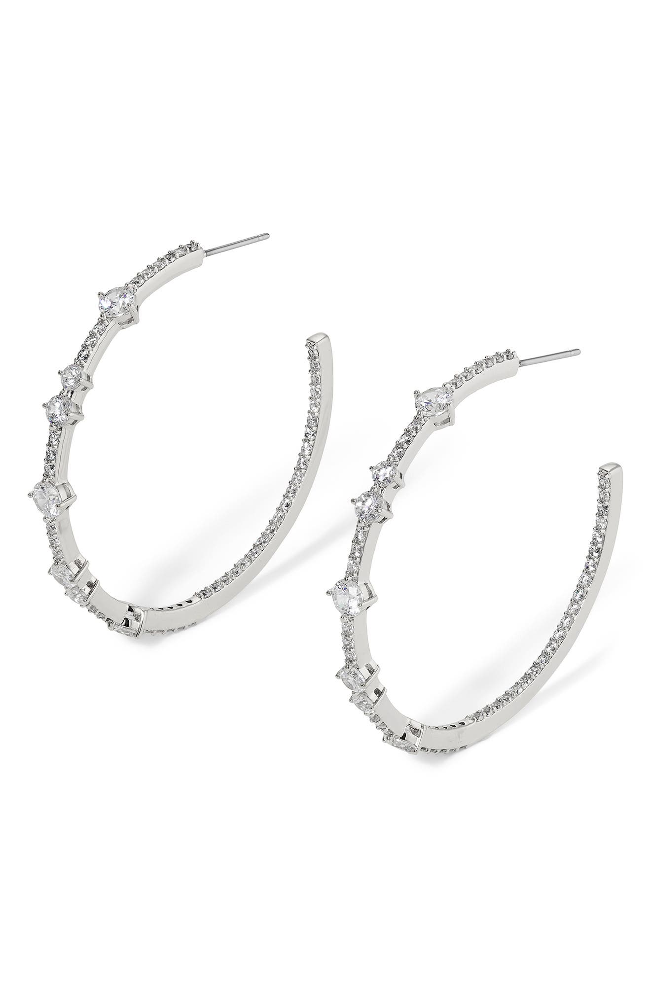 Nadri Cassi Cubic Zirconia Inside Out Hoop Earrings