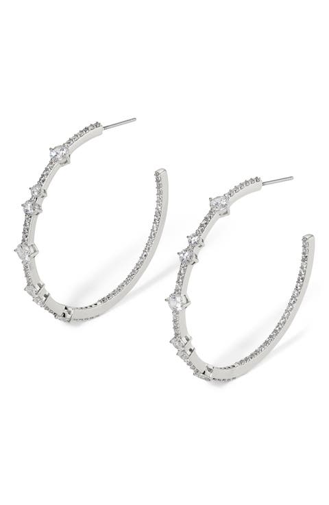 Cassi Cubic Zirconia Inside Out Hoop Earrings