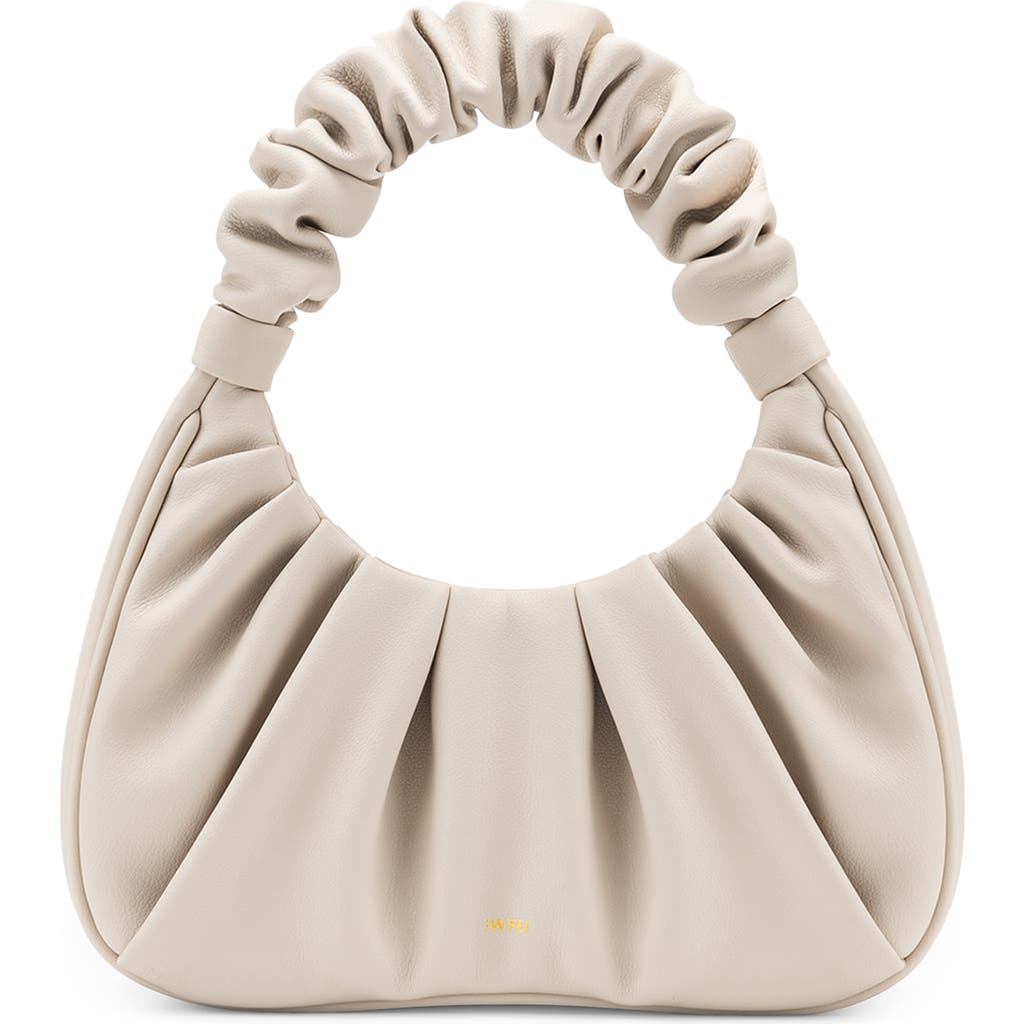 JW PEI Gabbi Ruched Faux Leather Hobo in Ivory  product