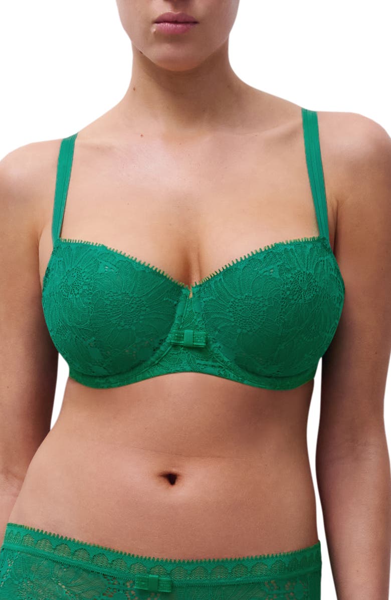 Chantelle Lingerie Day to Night Underwire Demi Bra, Main, color, Racing Green