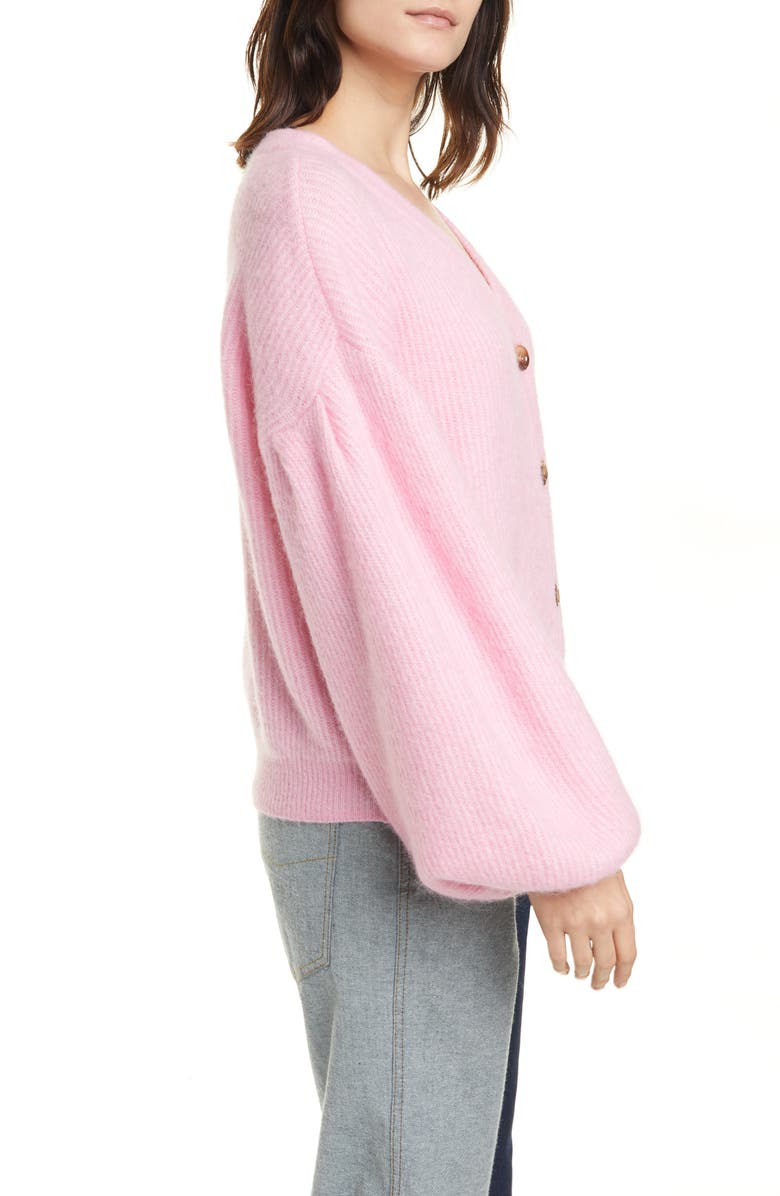 Baum und Pferdgarten Celine Rib Balloon Sleeve Cardigan, Alternate, color, 